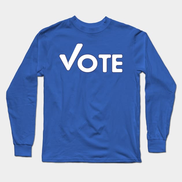 Vote Blue Mask Long Sleeve T-Shirt by Salma Ismail